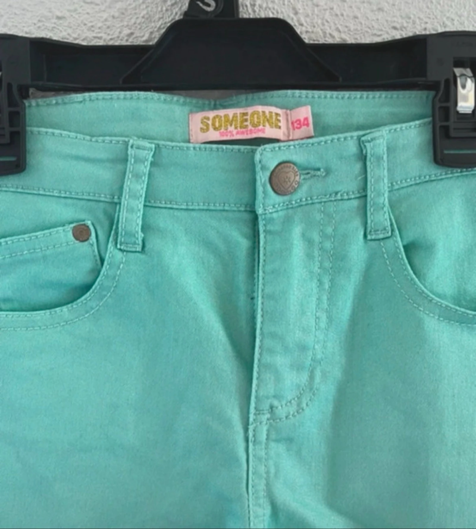 Turquoise jeans size 9 years Someone – photo 2